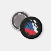 Aimant Drapeau déchiré de la République tchèque (Recto/Verso)