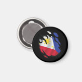 Aimant Drapeau déchiré des Philippines (Recto/Verso)
