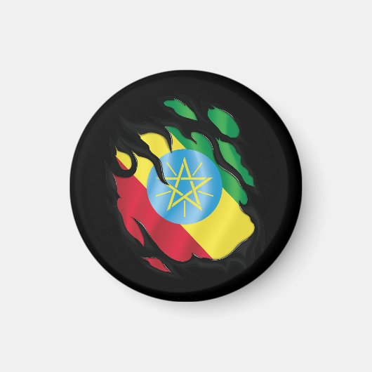 Aimant Drapeau déchiré par l'Éthiopie (Devant)