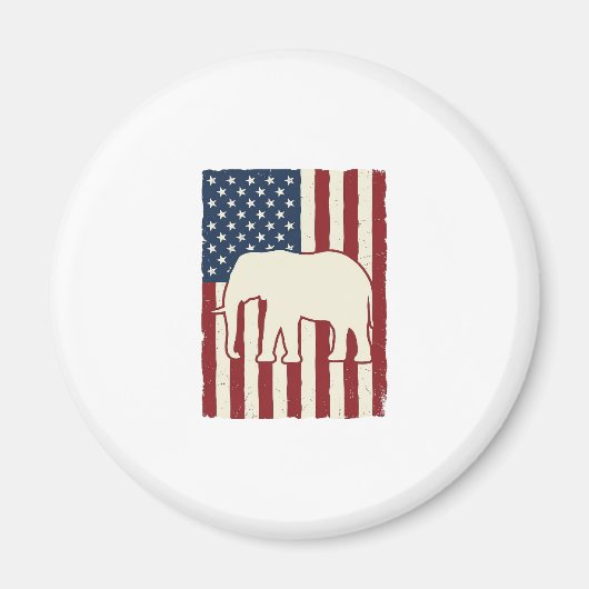 Aimant Drapeau d'éléphant patriotique Conception vectorie (Devant)