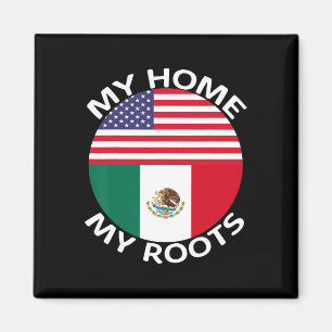 Aimant Drapeau demi-mexicain demi-américain Usa Mexique R