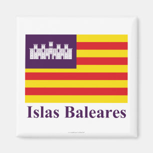Aimant Drapeau des Baléares avec nom