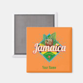 Aimant Drapeau des Caraïbes de la Jamaïque vacances vinta (Recto/Verso)