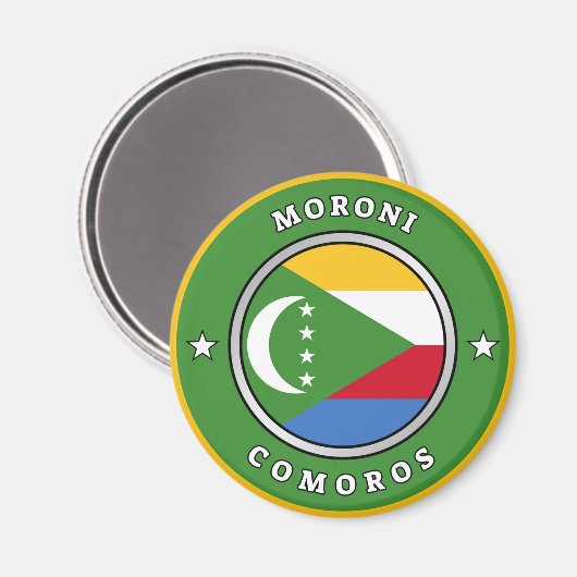 Aimant Drapeau des Comores (Recto/Verso)