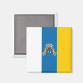 Aimant Drapeau des îles Canaries (Canaries) (Canaries, Es (Recto/Verso)
