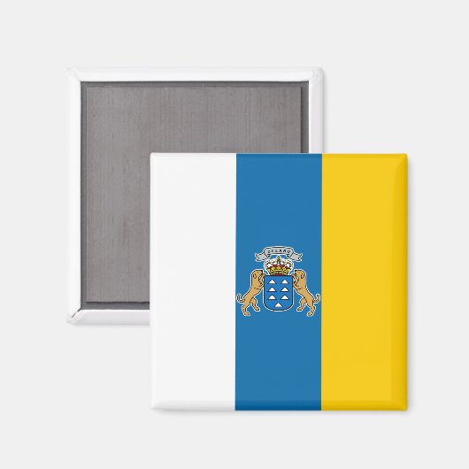Aimant Drapeau des îles Canaries (Canaries) (Canaries, Es (Recto/Verso)