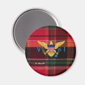 Aimant Drapeau des îles Vierges américaines Ste Croix USV (Recto/Verso)