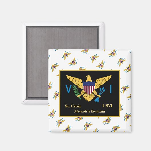 Aimant Drapeau des îles Vierges américaines Ste Croix USV (Recto/Verso)