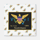 Aimant Drapeau des îles Vierges américaines Ste Croix USV (Devant)