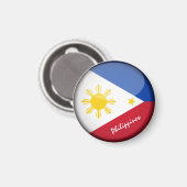 Aimant Drapeau des Philippines et Manille - Amateurs de v (Recto/Verso)