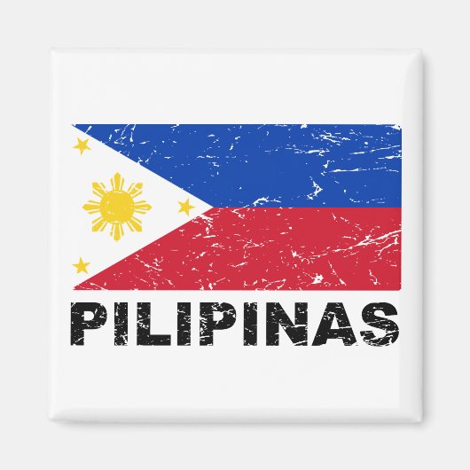 Aimant Drapeau des Philippines Vintage (Devant)