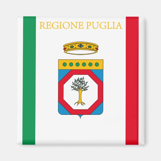 Aimant Drapeau des Pouilles (Italie) (Devant)