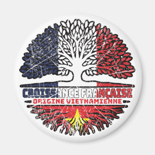 Aimant Drapeau des racines d'arbre France français Vietna