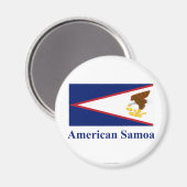 Aimant Drapeau des Samoa américaines avec nom (Recto/Verso)