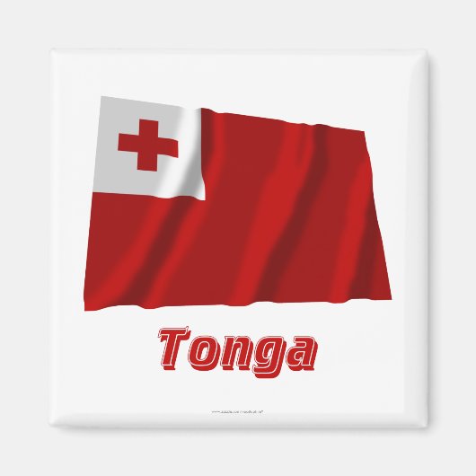 Aimant Drapeau des Tonga portant le nom (Devant)