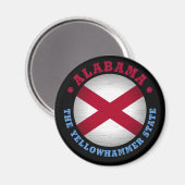 AIMANT DRAPEAU D'ÉTAT D'ALABAMA (Recto/Verso)
