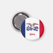 Aimant Drapeau d'État de l'Iowa États-Unis (Recto/Verso)