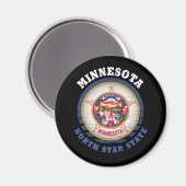 AIMANT DRAPEAU D'ÉTAT DE MINNESOTA NORTH STAR (Recto/Verso)