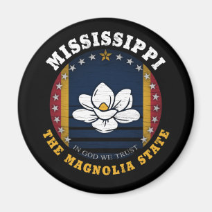 AIMANT DRAPEAU D'ÉTAT DE MISSISSIPPI MAGNOLIA