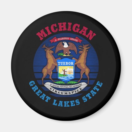 AIMANT DRAPEAU D'ÉTAT DES GRANDS LACS DE MICHIGAN (Devant)