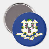 Aimant Drapeau d'État du Connecticut (Recto/Verso)