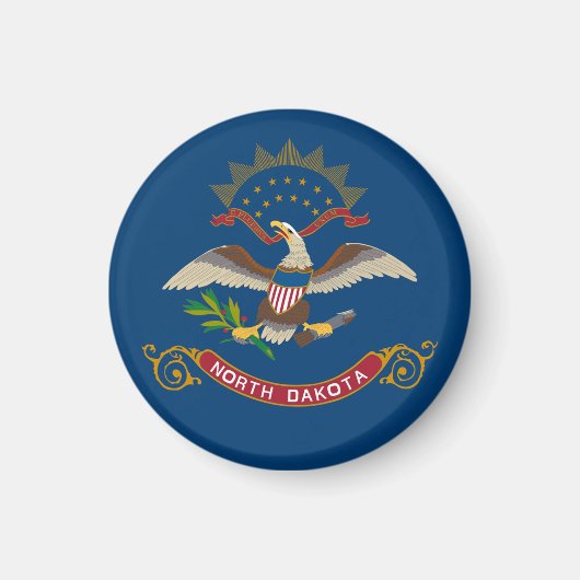 Aimant Drapeau d'État du Dakota du Nord (Devant)