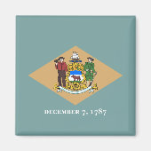 Aimant Drapeau d'État du Delaware (DE, USA) (Devant)