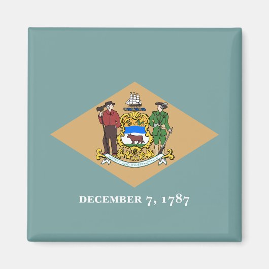 Aimant Drapeau d'État du Delaware (DE, USA) (Devant)
