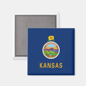 Aimant Drapeau d'État du Kansas (Recto/Verso)