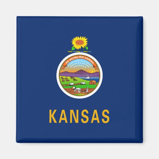 Aimant Drapeau d'État du Kansas (Devant)
