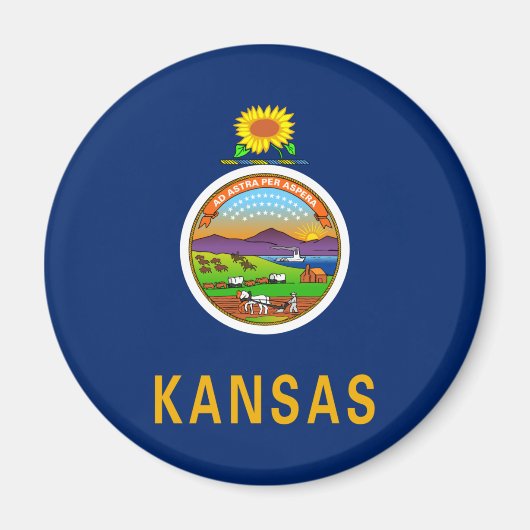 Aimant Drapeau d'État du Kansas (Devant)