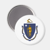 Aimant Drapeau d'État du Massachusetts (Recto/Verso)