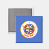 Aimant Drapeau d'État du Minnesota (Recto/Verso)