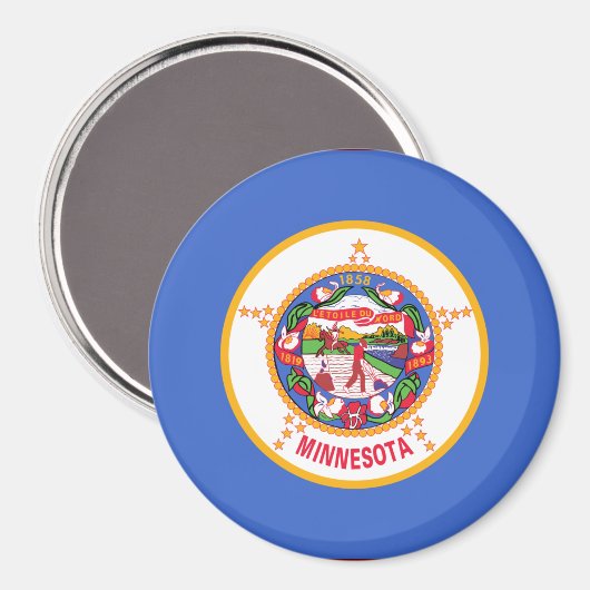 Aimant Drapeau d'État du Minnesota (Recto/Verso)