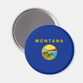 Aimant Drapeau d'État du Montana (Recto/Verso)