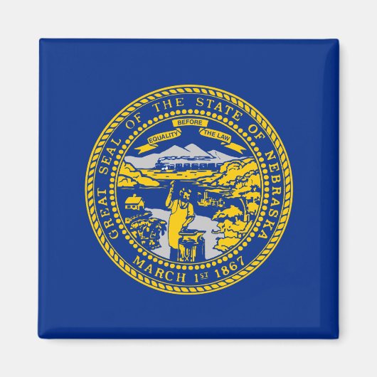 Aimant Drapeau d'État du Nebraska (Devant)