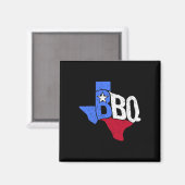 Aimant Drapeau D'État Et Carte Du Bbq Texas (Recto/Verso)