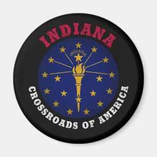 AIMANT DRAPEAU D'ÉTAT INDIANA CROSSROADS