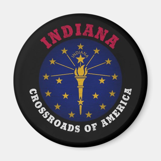 AIMANT DRAPEAU D'ÉTAT INDIANA CROSSROADS (Devant)