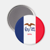 Aimant Drapeau d'État Iowa (Recto/Verso)