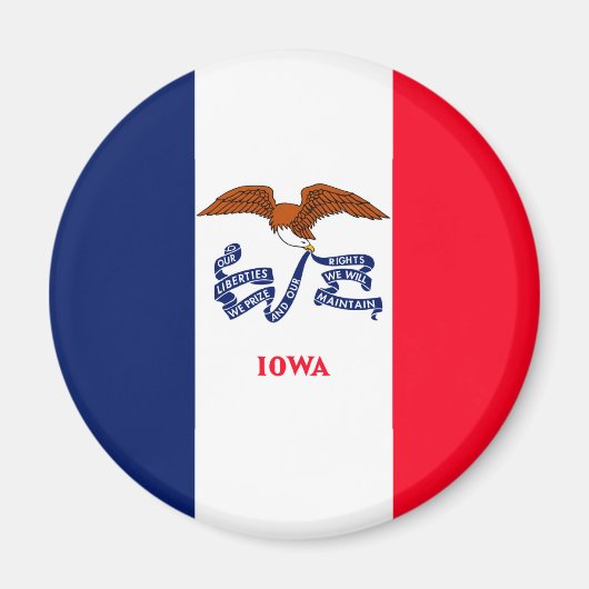Aimant Drapeau d'État Iowa (Devant)