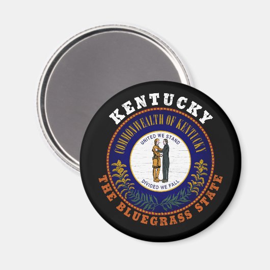 AIMANT DRAPEAU D'ÉTAT KENTUCKY BLUEGRASS (Recto/Verso)