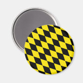 Aimant Drapeau diamant de Bavière noire et jaune Motif (Recto/Verso)