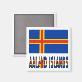 Aimant Drapeau d'Islandais d'Aaland Drapeau des îles d'Aa (Recto/Verso)