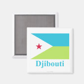 Aimant Drapeau Djibouti avec nom (Recto/Verso)