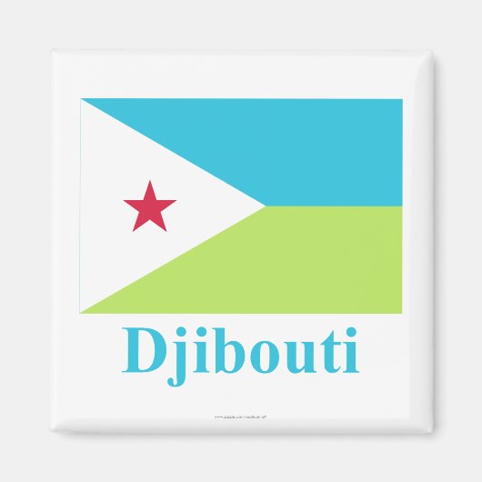 Aimant Drapeau Djibouti avec nom (Devant)