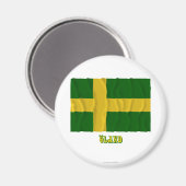 Aimant Drapeau d'Öland portant le nom (non officiel) (Recto/Verso)