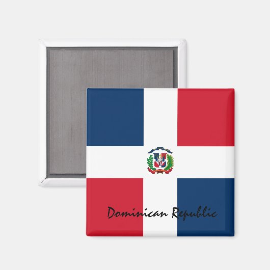 Aimant Drapeau dominicain & Amateurs de vacances en Améri (Recto/Verso)