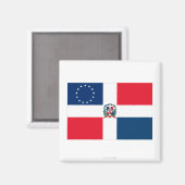 Aimant Drapeau dominicain-américain (Recto/Verso)