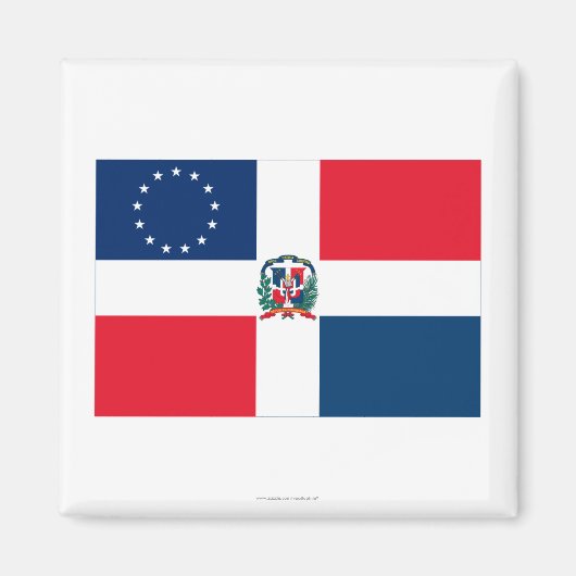 Aimant Drapeau dominicain-américain (Devant)